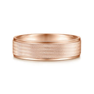 Jacob - 14K Rose Gold 6mm - Men's Wedding Band in Brushed Finish