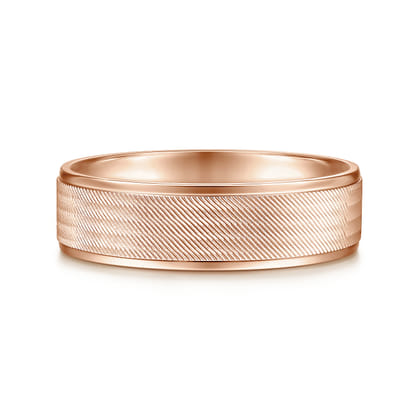 Jacob - 14K Rose Gold 6mm - Men's Wedding Band in Brushed Finish