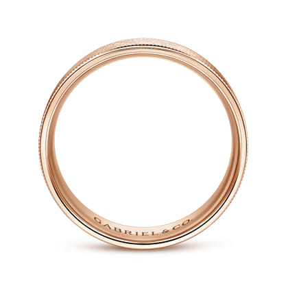 Jacob - 14K Rose Gold 6mm - Men's Wedding Band in Brushed Finish