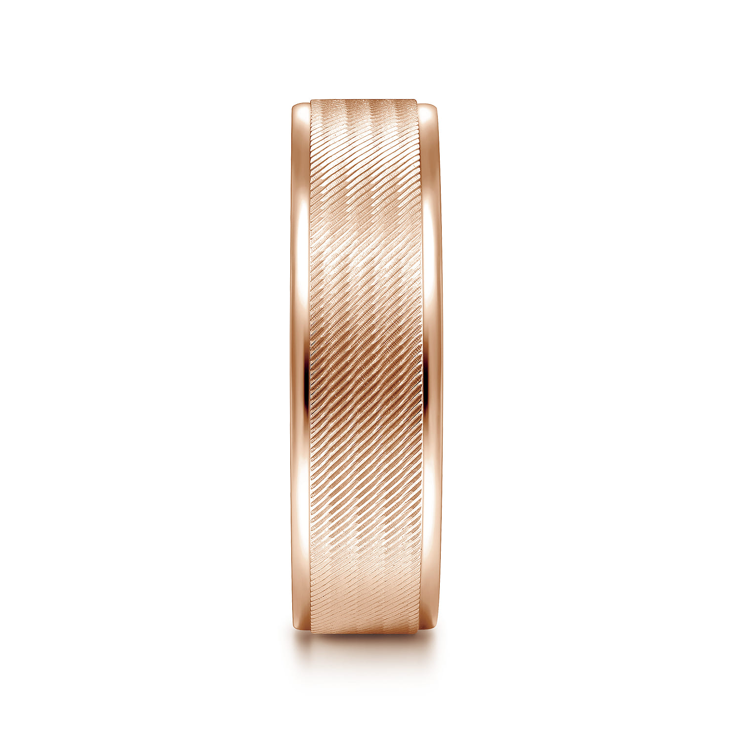 Jacob - 14K Rose Gold 6mm - Men's Wedding Band in Brushed Finish - Shot 4