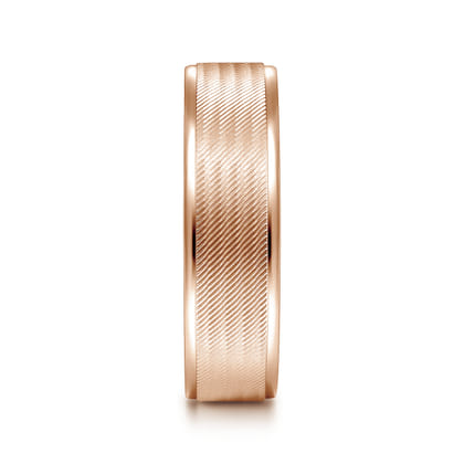 Jacob - 14K Rose Gold 6mm - Men's Wedding Band in Brushed Finish
