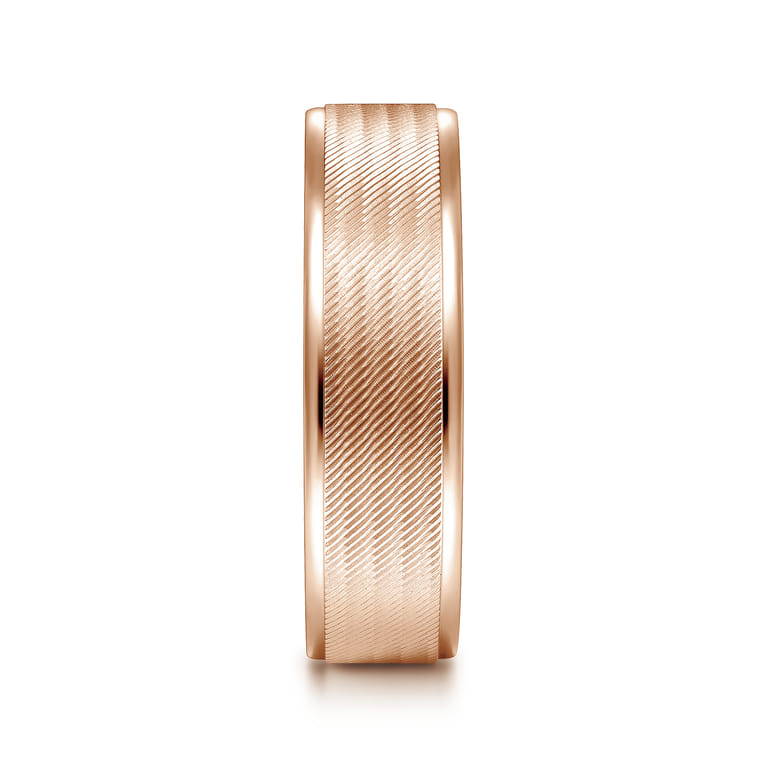 Jacob - 14K Rose Gold 6mm - Men's Wedding Band in Brushed Finish - Shot 4