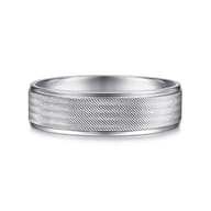 Jacob - 14K White Gold 6mm - Men's Wedding Band in Brushed Finish