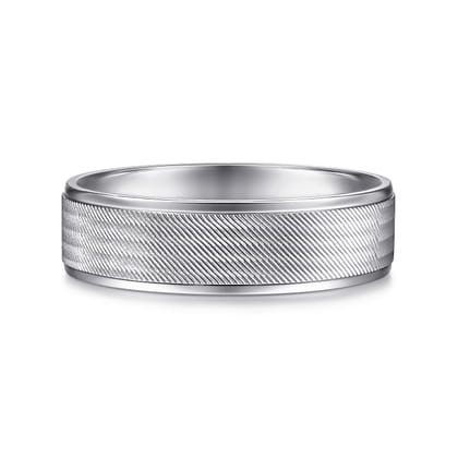 Jacob - 14K White Gold 6mm - Men's Wedding Band in Brushed Finish