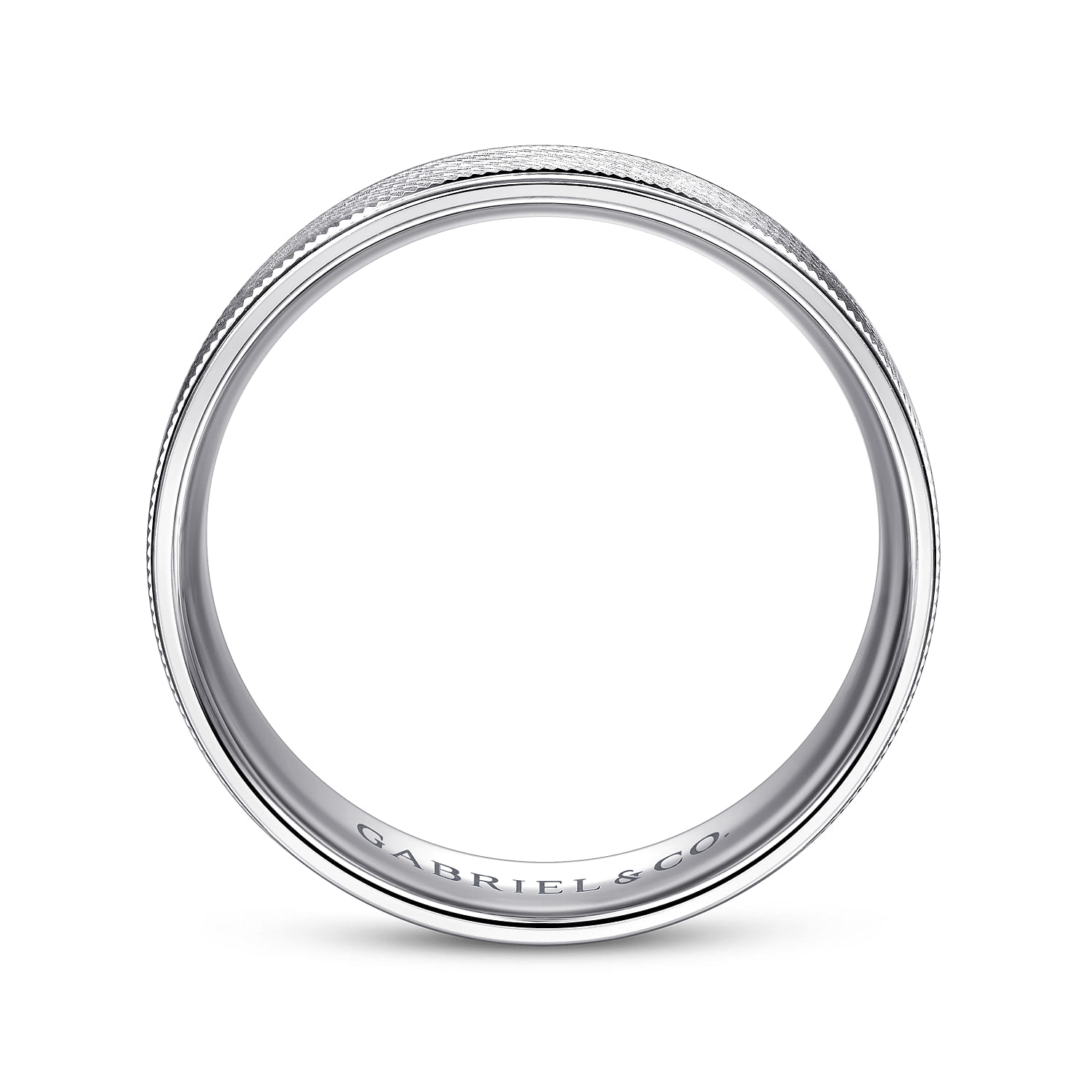 Jacob - 14K White Gold 6mm - Men's Wedding Band in Brushed Finish