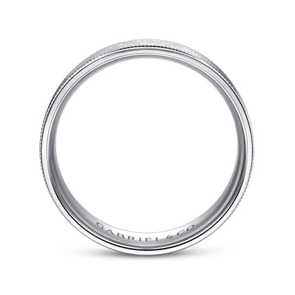 Jacob - 14K White Gold 6mm - Men's Wedding Band in Brushed Finish