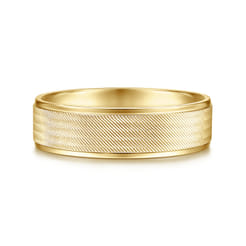 Jacob - 14K Yellow Gold 6mm - Men's Wedding Band in Brushed Finish