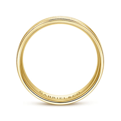 Jacob - 14K Yellow Gold 6mm - Men's Wedding Band in Brushed Finish