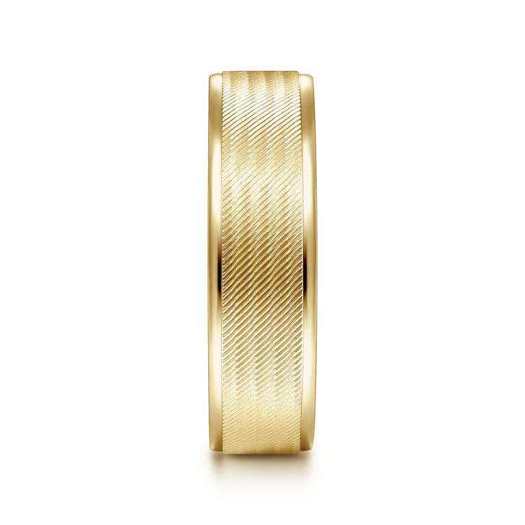 Jacob - 14K Yellow Gold 6mm - Men's Wedding Band in Brushed Finish - Shot 4