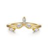 Curved Wedding Ring in 14k Yellow Gold with Marquise Natural Diamond at Gabriel & Co.