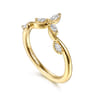 Curved Wedding Ring in 14k Yellow Gold with Marquise Natural Diamond at Gabriel & Co.
