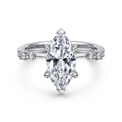 Jaelyn - 14K White Gold Marquise Shape Diamond Engagement Ring