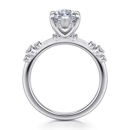 Jaelyn - 14K White Gold Marquise Shape Diamond Engagement Ring