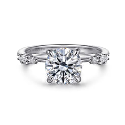 14K White Gold Round Diamond Engagement Ring