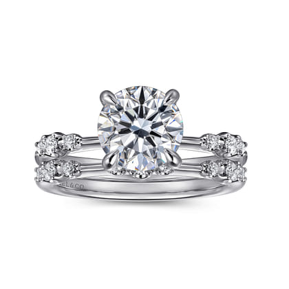 Jaelyn - 14K White Gold Round Diamond Engagement Ring