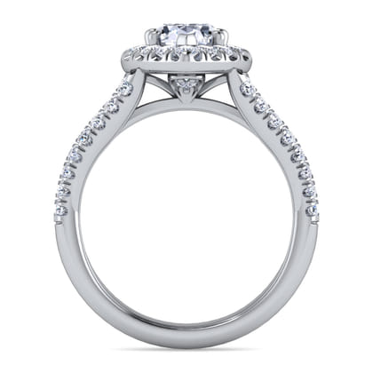 James - 14K White Gold Pear Shape Halo Diamond Engagement Ring
