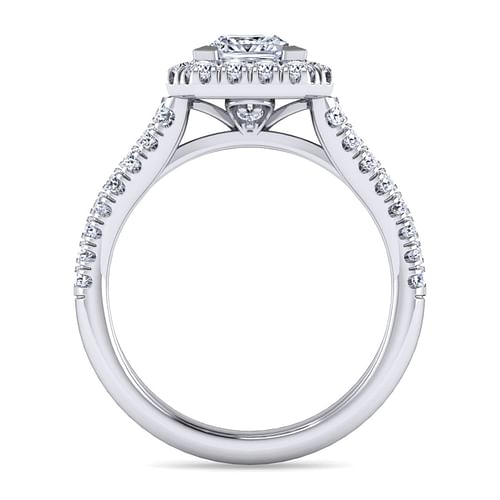 James - 14k White Gold 1 Carat Princess Cut Halo Natural Diamond ...