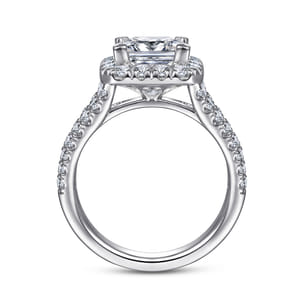 James - 14K White Gold Princess Halo Diamond Engagement Ring
