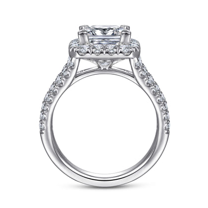James - 14K White Gold Princess Halo Diamond Engagement Ring