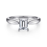 Jamie - 14K White Gold Emerald Cut Diamond Engagement Ring