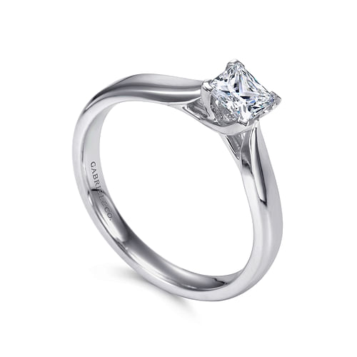 Jamie - 14K White Gold Princess Cut Diamond Engagement Ring - Shot 3