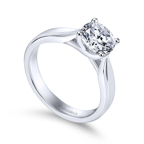 Jamie - 14K White Gold Round Diamond Engagement Ring - Shot 3