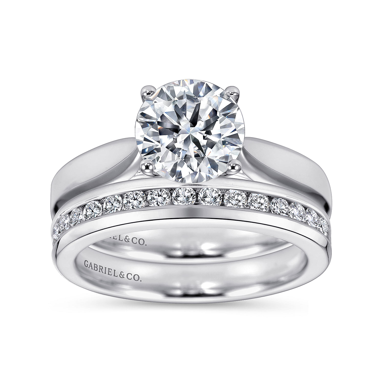 Jamie - 14K White Gold Round Diamond Engagement Ring - Shot 4