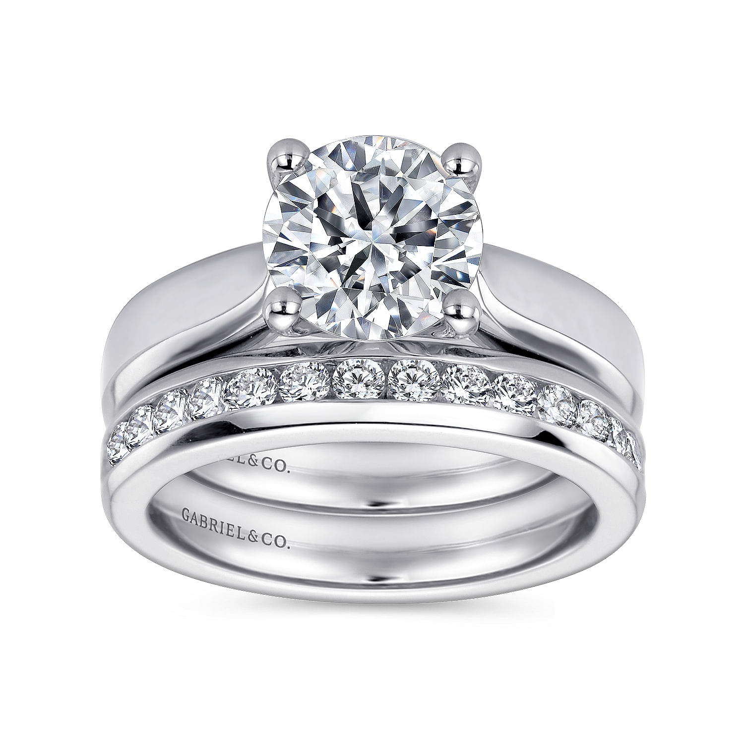Jamie - 14K White Gold Round Diamond Engagement Ring - Shot 4