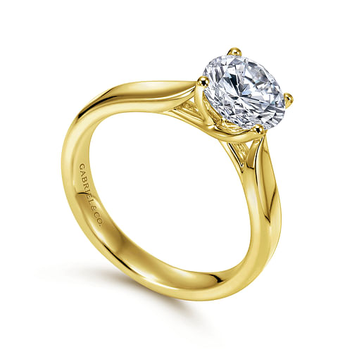Jamie - 14K Yellow Gold Round Diamond Engagement Ring - Shot 3