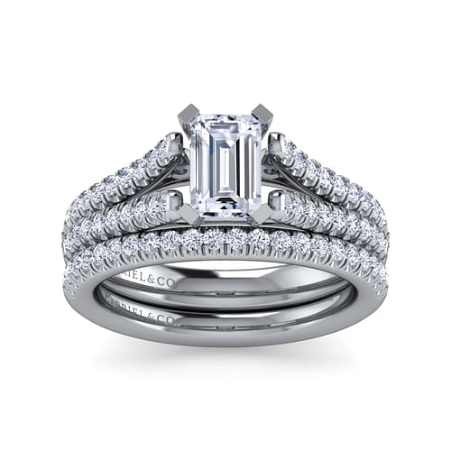 Janelle - 14K White Gold Emerald Cut Diamond Engagement Ring - 0.38 ct - Shot 4