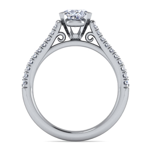 Janelle - 14K White Gold Oval Diamond Engagement Ring - 0.38 ct - Shot 2