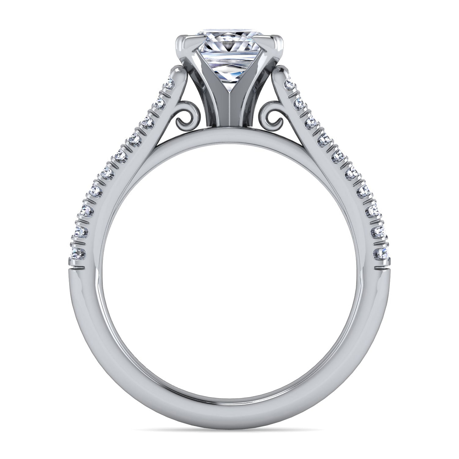 Janelle - 14K White Gold Princess Cut Diamond Engagement Ring - 0.38 ct - Shot 2