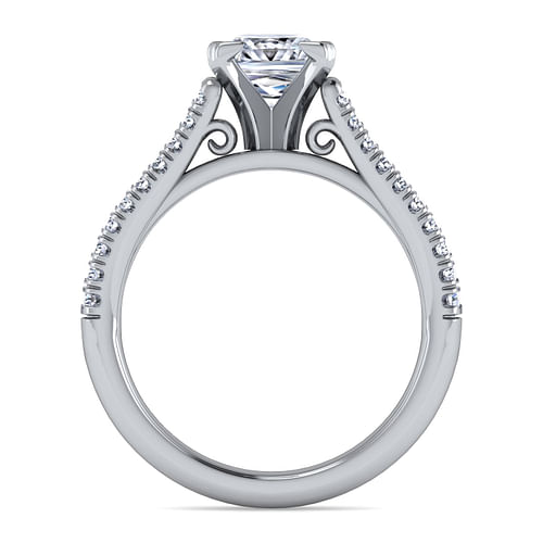 Janelle - 14K White Gold Princess Cut Diamond Engagement Ring - 0.38 ct - Shot 2