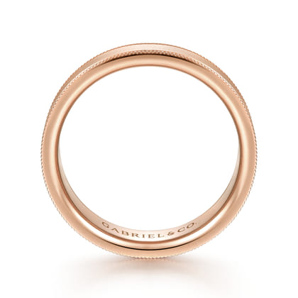 Jason - 14K Rose Gold 6mm - Men's Wedding Band in Sandblast Finish