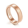 Jason - 14K Rose Gold 6mm - Men's Wedding Band in Sandblast Finish