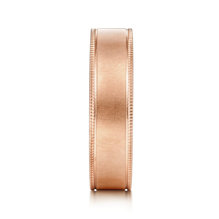 Jason - 14K Rose Gold 6mm - Men's Wedding Band in Sandblast Finish - Shot 4