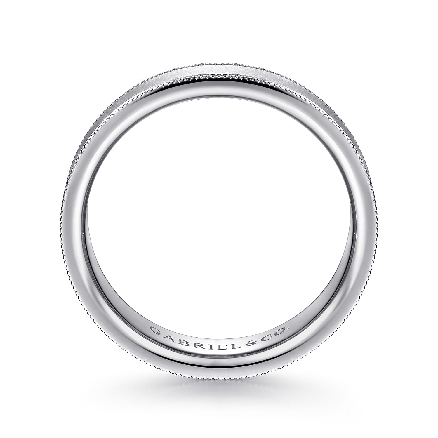 Jason - 14K White Gold 6mm - Men's Wedding Band in Sandblast Finish - Shot 2