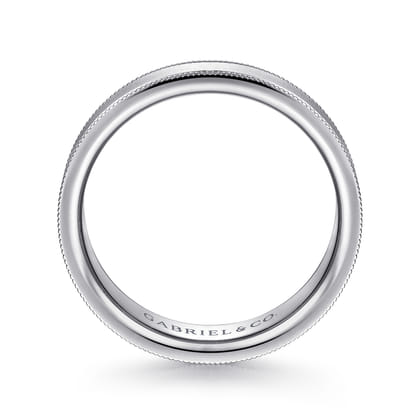 Jason - 14K White Gold 6mm - Men's Wedding Band in Sandblast Finish