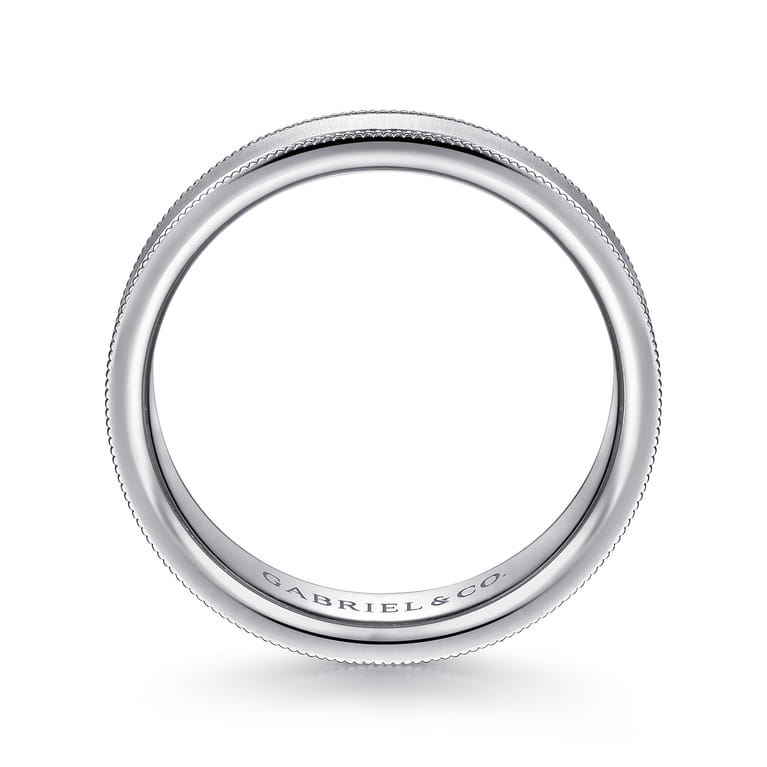 Jason - 14K White Gold 6mm - Men's Wedding Band in Sandblast Finish - Shot 2