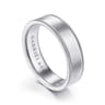 Jason - 14K White Gold 6mm - Men's Wedding Band in Sandblast Finish