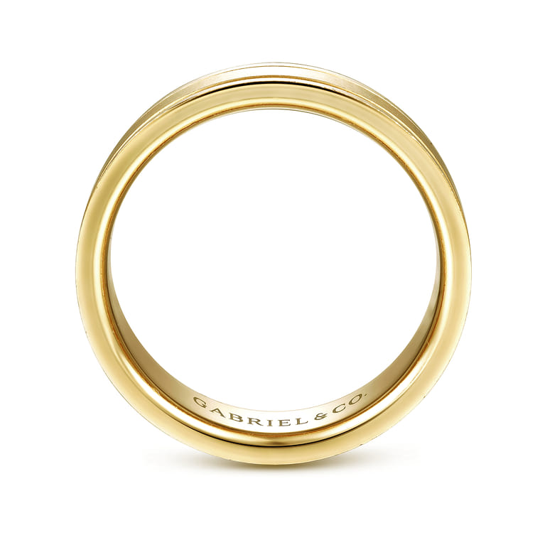 Jason - 14K Yellow Gold 6mm - Men's Wedding Band in Sandblast Finish - Shot 2