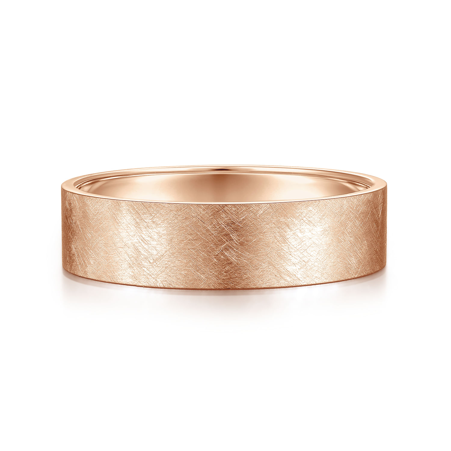 Jaxson - 14K Rose Gold 6mm - Brushed Finish Men's Wedding Band