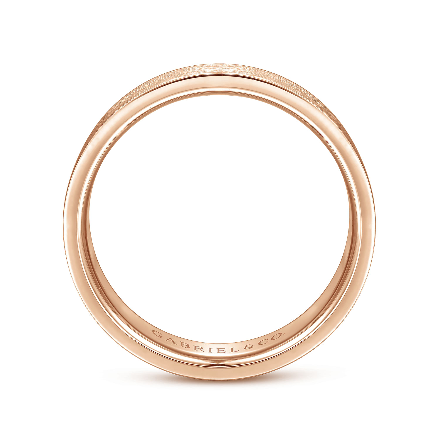 Jaxson - 14K Rose Gold 6mm - Brushed Finish Men's Wedding Band
