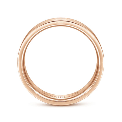 Jaxson - 14K Rose Gold 6mm - Brushed Finish Men's Wedding Band