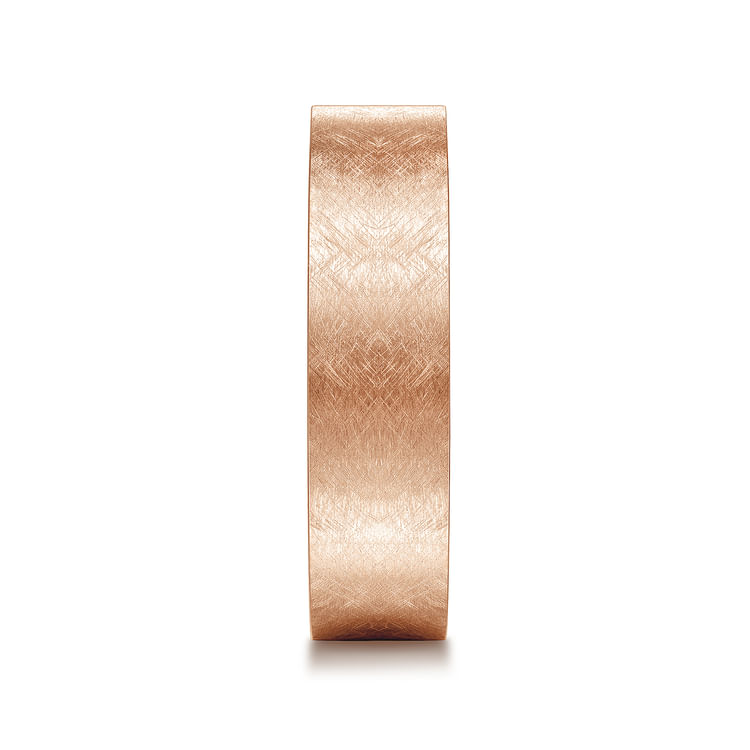 Jaxson - 14K Rose Gold 6mm - Brushed Finish Men's Wedding Band