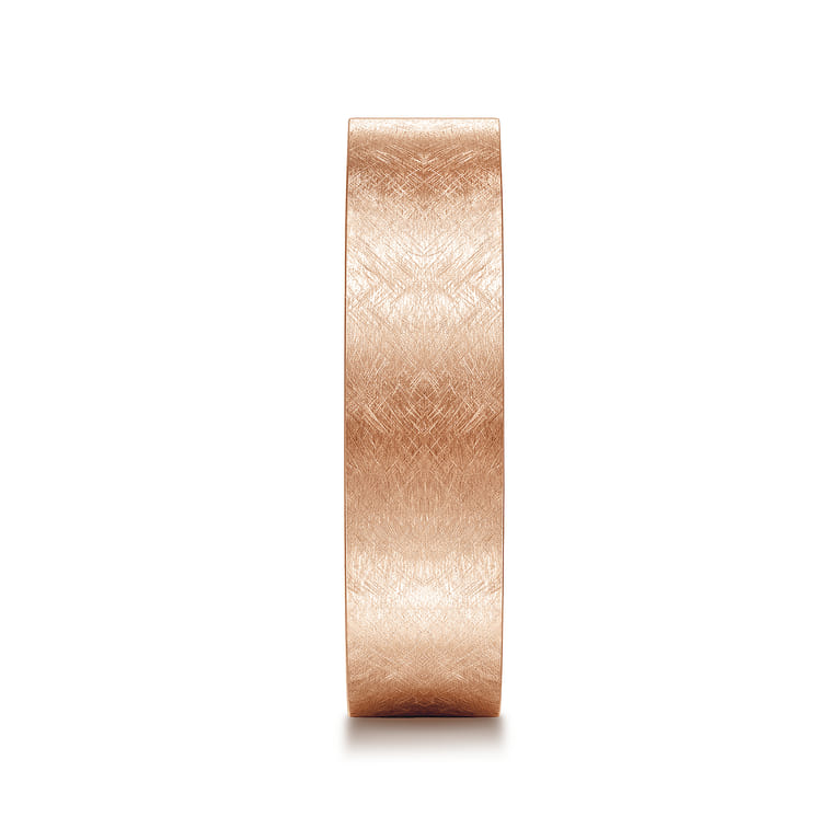 Jaxson - 14K Rose Gold 6mm - Brushed Finish Men's Wedding Band - Shot 4