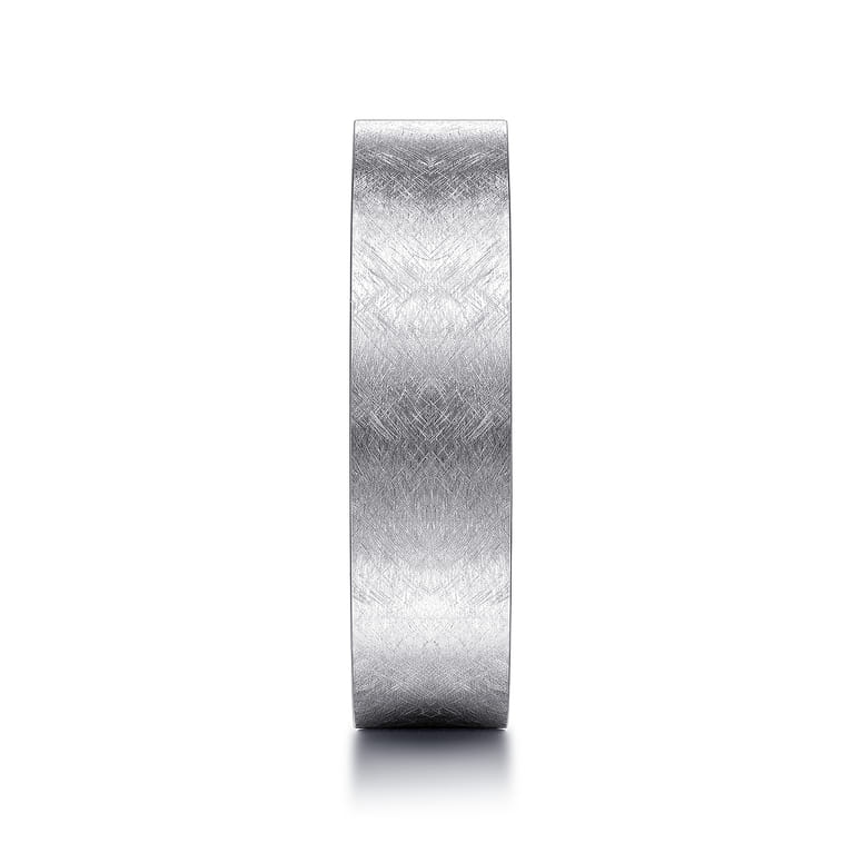Jaxson - 14K White Gold 6mm - Brushed Finish Men's Wedding Band - Shot 4