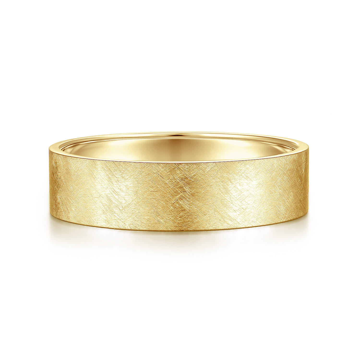 Jaxson - 14K Yellow Gold 6mm - Brushed Finish Men's Wedding Band - Shot 1