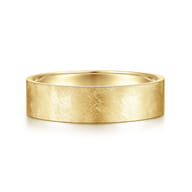 Jaxson - 14K Yellow Gold 6mm - Brushed Finish Men's Wedding Band