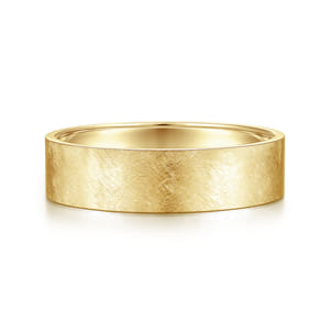 Jaxson - 14K Yellow Gold 6mm - Brushed Finish Men's Wedding Band